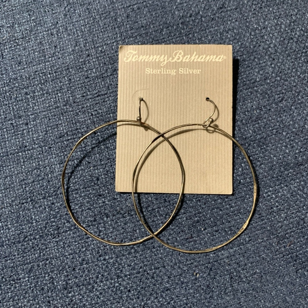 Tommy Bahama Silver Hoop Earrings MSRP $79